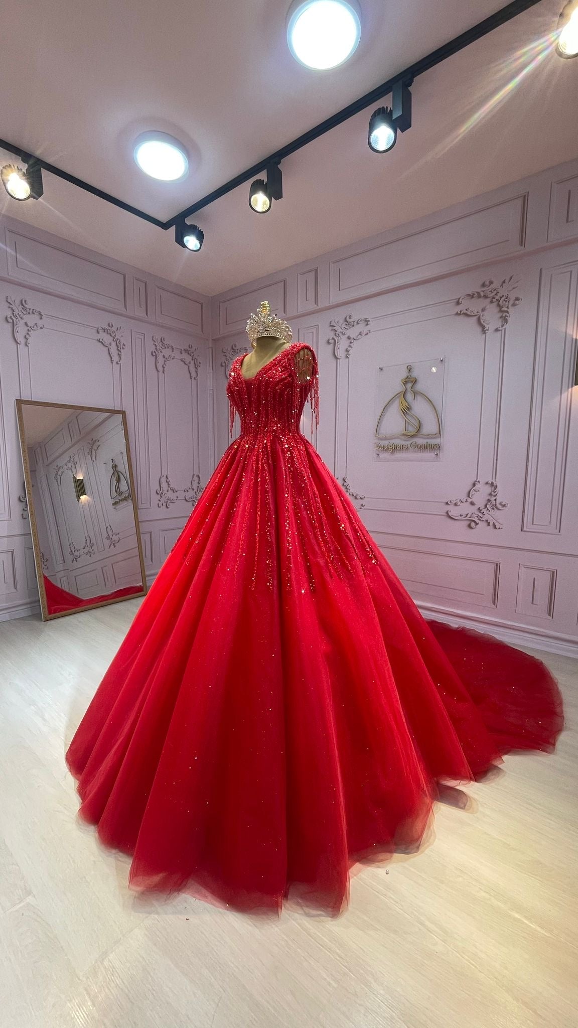 Verlobungskleid/Hochzeitskleid/Hannahkleid-Ziara-Rot