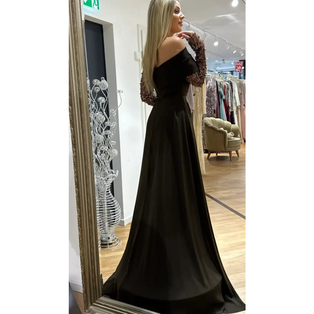 Abendkleid-Aksu-braun - Miss LIMA Braut & Abendmode