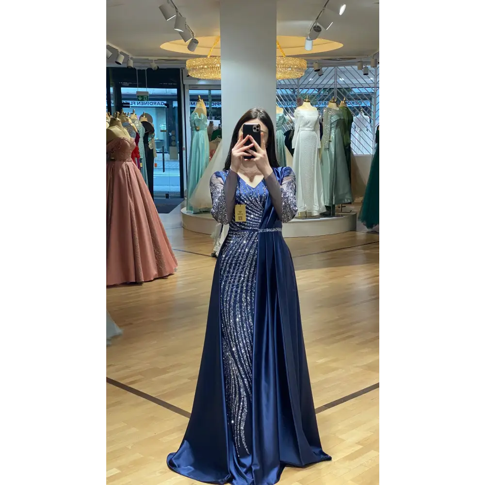 Abendkleid-Arzu-dunkelblau - Miss LIMA Braut & Abendmode