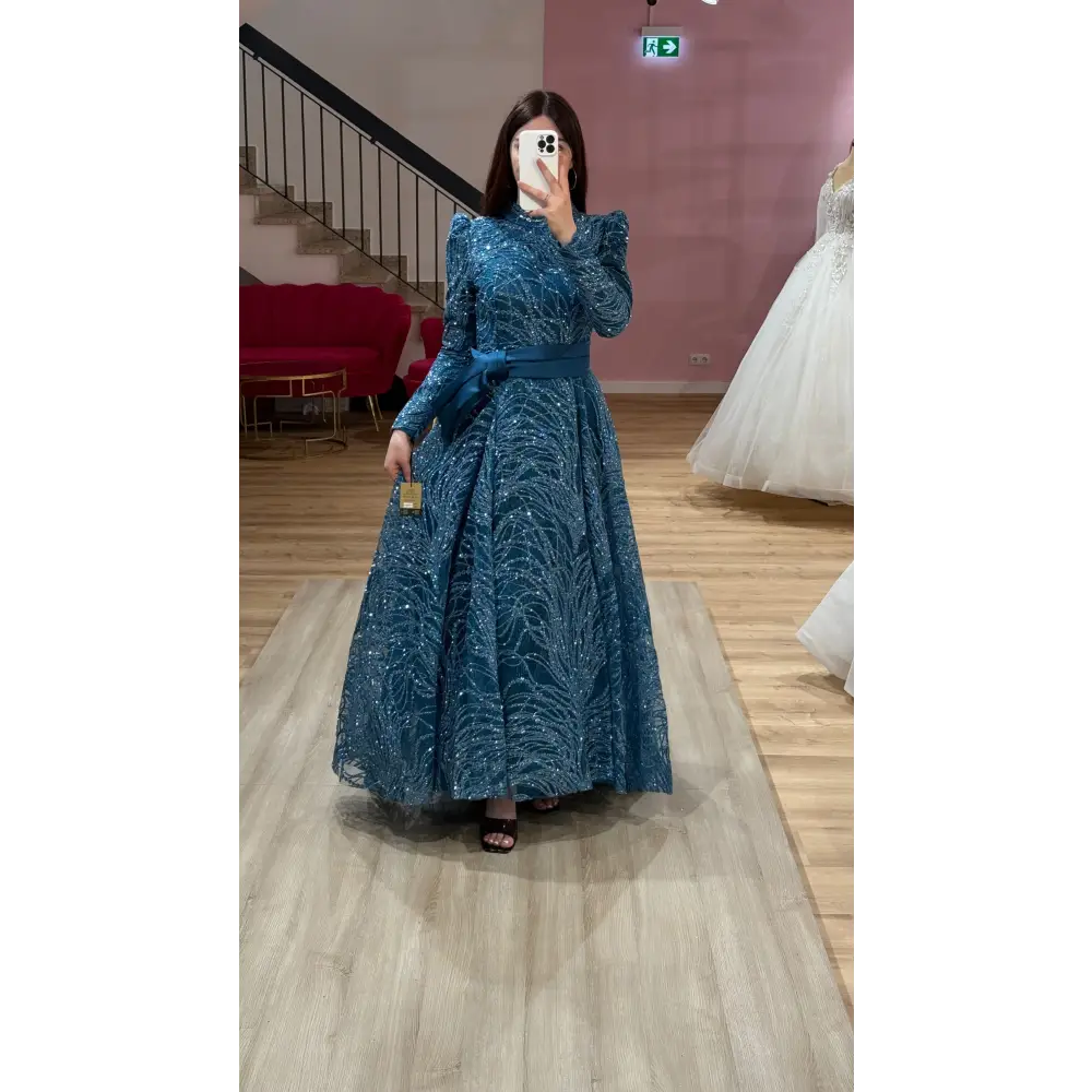 Abendkleid-Aurelia-Blau - Abendkleid
