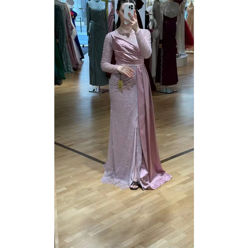 Abendkleid-Clara-Flieder - 42 - Abendkleid