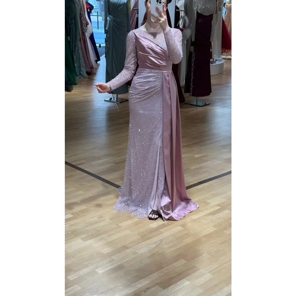 Abendkleid-Clara-Flieder - 42 - Abendkleid