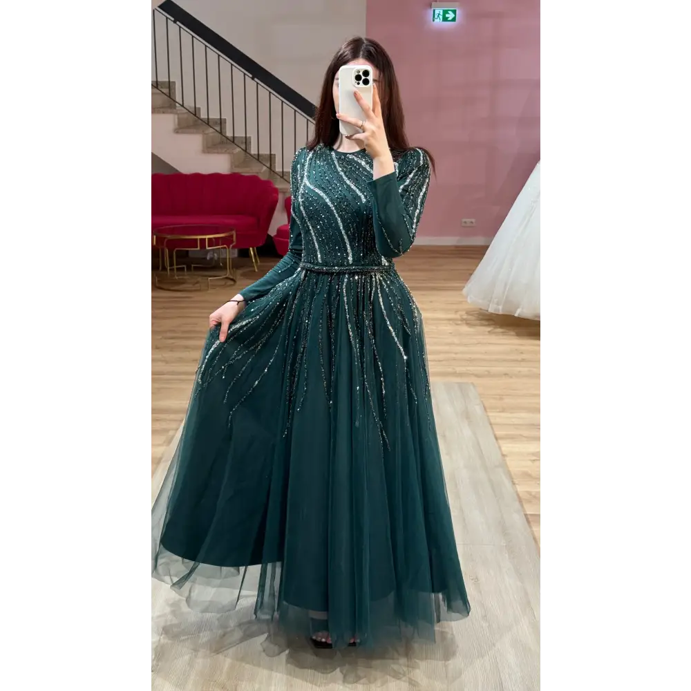 Abendkleid-Fenja-grün - Abendkleid