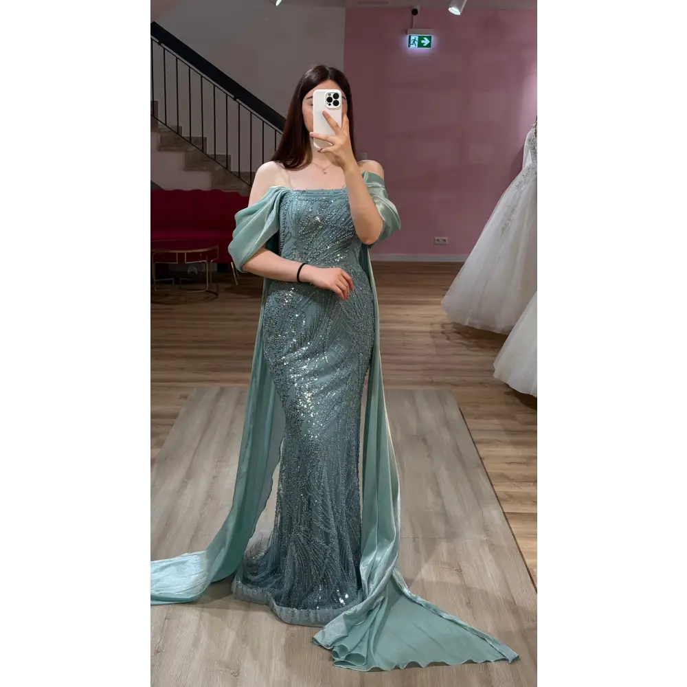 Abendkleid-Laura-mintgrün - Abendkleid
