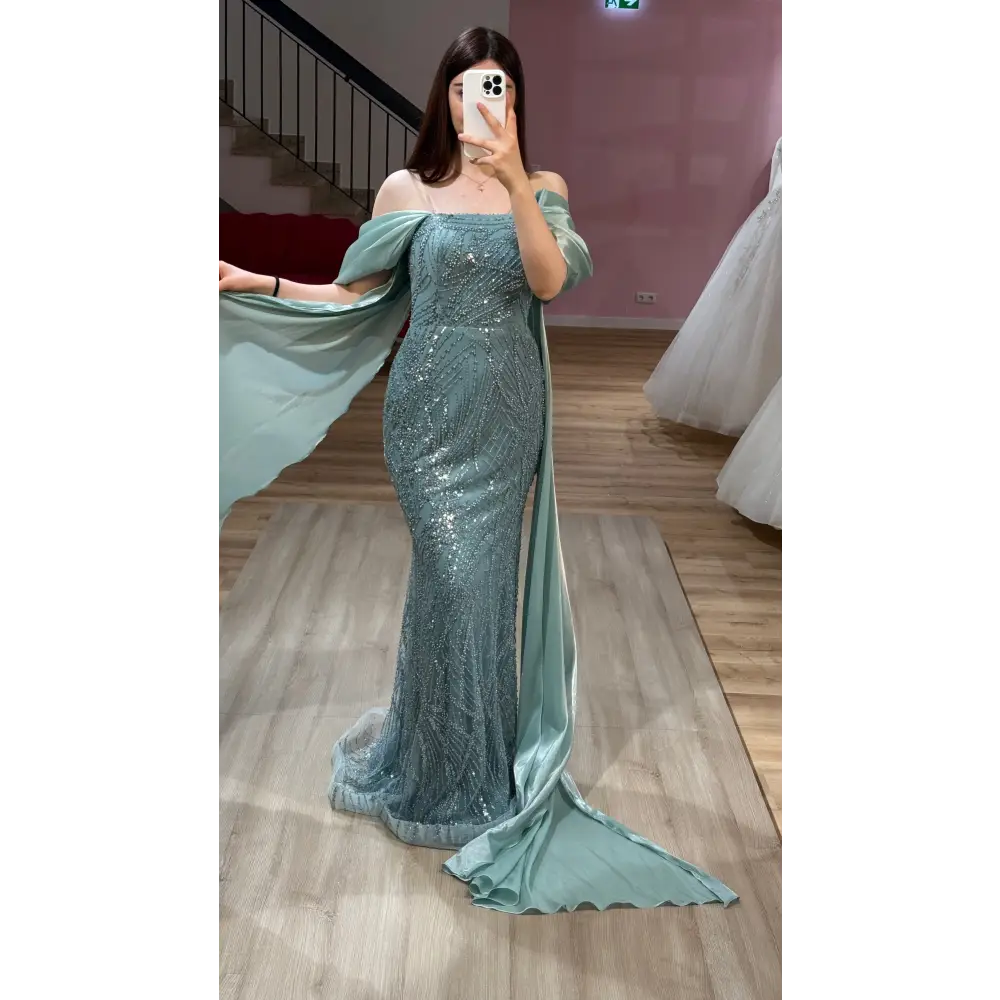 Abendkleid-Laura-mintgrün - Abendkleid