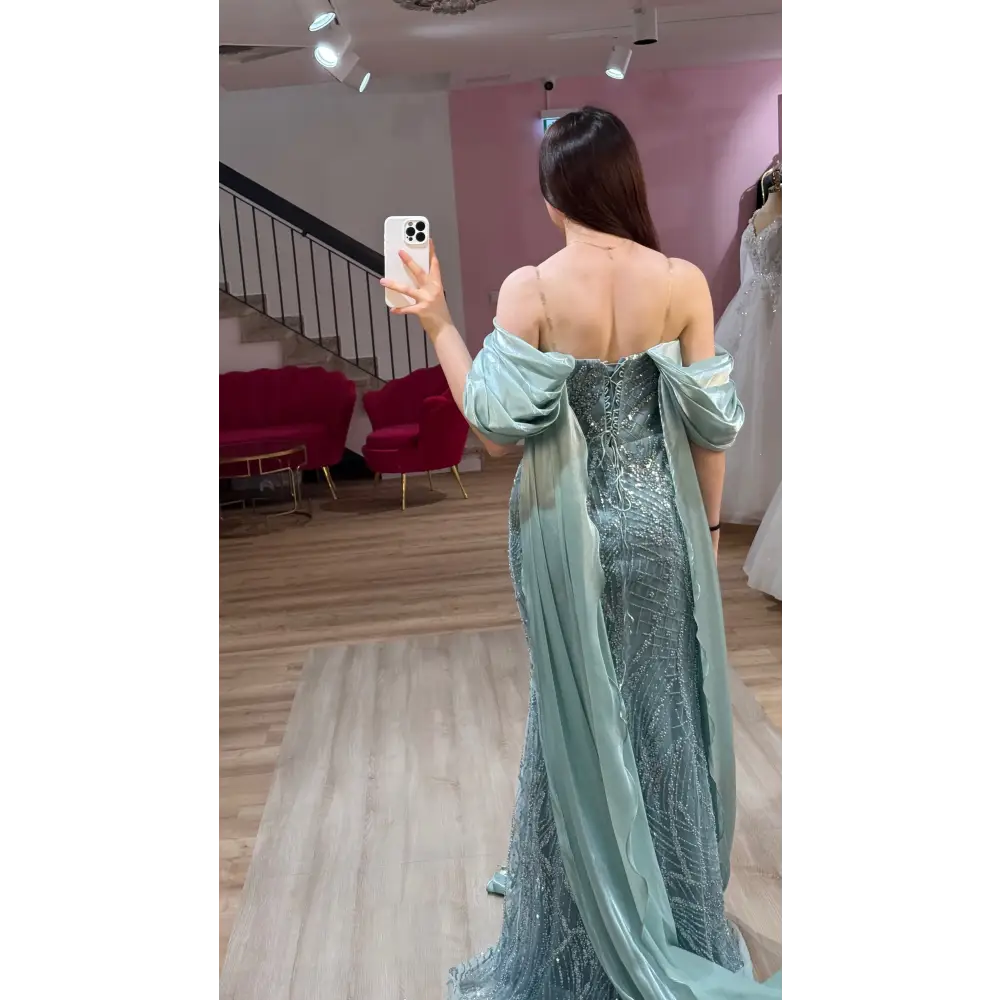 Abendkleid-Laura-mintgrün - Abendkleid