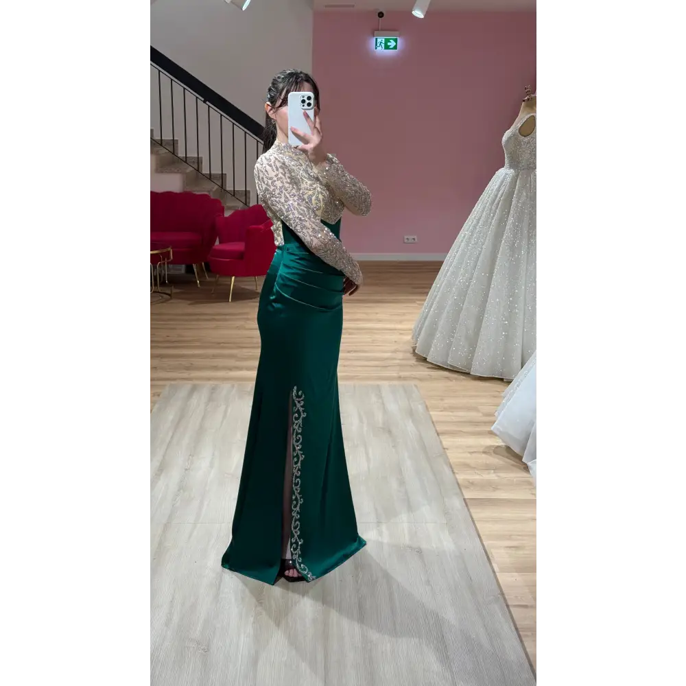 Abendkleid-Laura-Smaragdgrün - Abendkleid