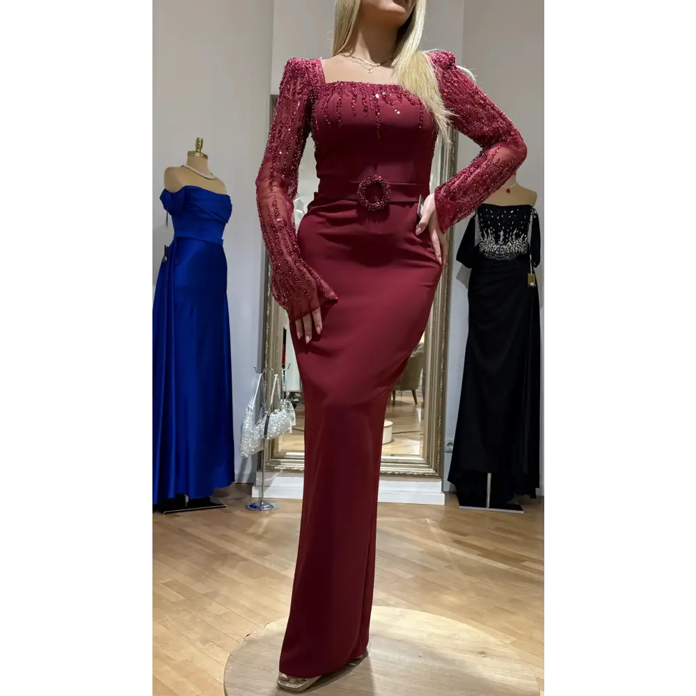 Abendkleid-Lorina-Bordeaux - Miss LIMA Braut & Abendmode