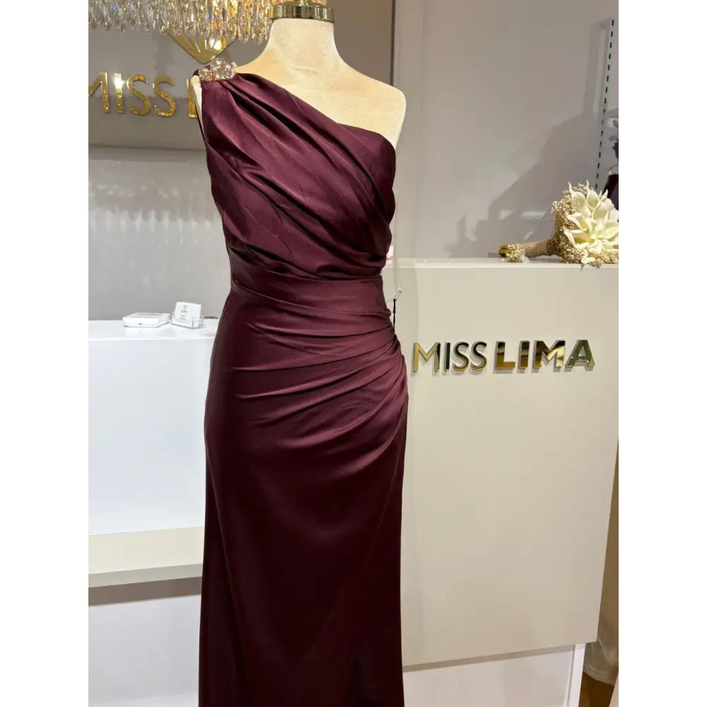 Abendkleid-Luna-dunkelrot - 40 - Abendkleid