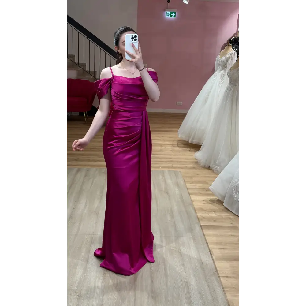 Abendkleid-Saskia-fuchsia - Abendkleid