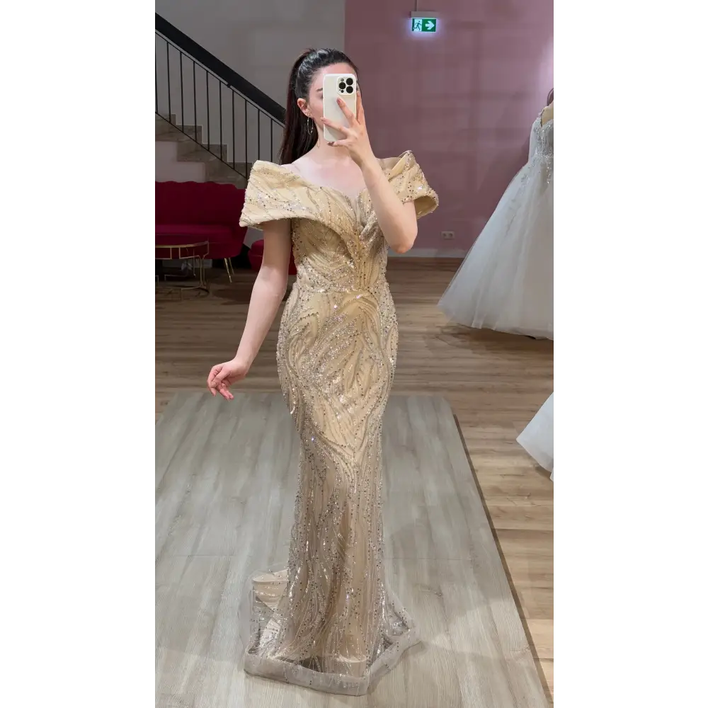 Abendkleid-Verona-Nude - Abendkleid