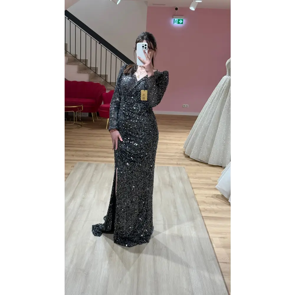 Abendkleid-Zara-Anthrazit - Abendkleid