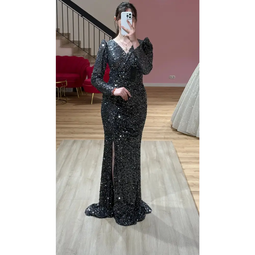 Abendkleid-Zara-Anthrazit - Abendkleid