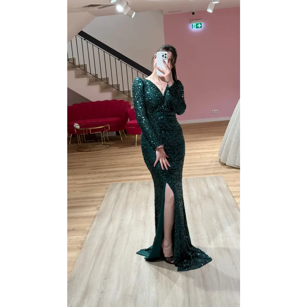 Abendkleid-Zara-Smaragdgrün - Abendkleid