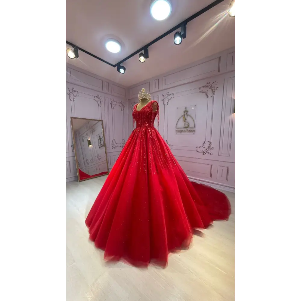 Verlobungskleid/Hochzeitskleid/Hannahkleid-Ziara-Rot