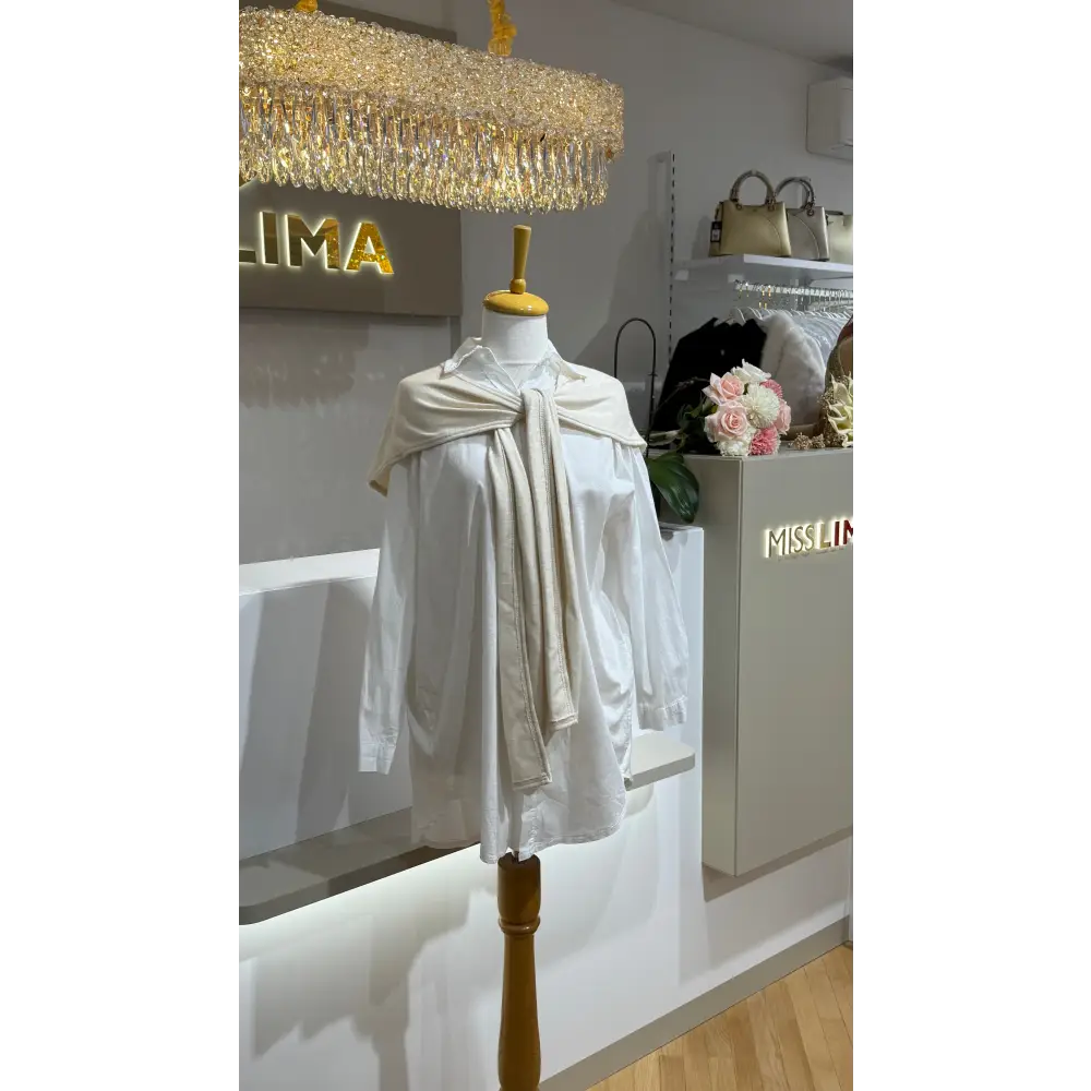Zweiteiliges Set-Longbluse mit Schal - Einheitsgröße