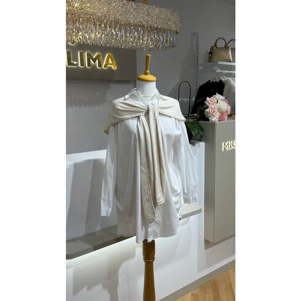 Zweiteiliges Set-Longbluse mit Schal - Einheitsgröße