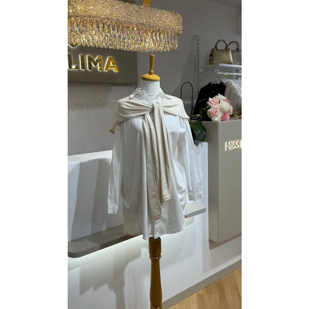 Zweiteiliges Set-Longbluse mit Schal - Einheitsgröße